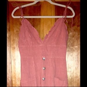 Rust linen summer dress